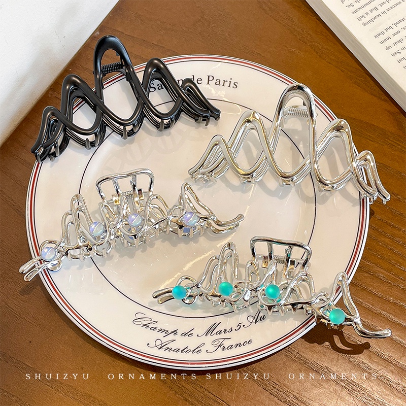 Kẹp Tóc Gợn Sóng Bằng Kim Loại Cao Cấp Cho Nữ