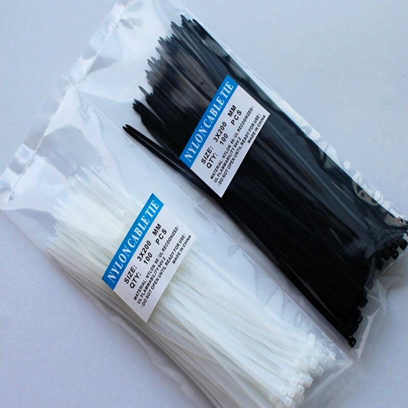 Bịch 100 Sợi Dây Rút Nhựa Màu Trắng Và Đen, Dài 10cm, 20cm