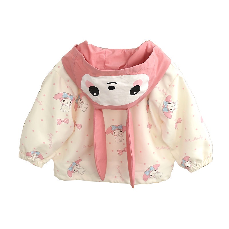 Áo Khoác Có Mũ Trùm Thời Trang Xuân Thu Dễ Thương Cho Bé Gái