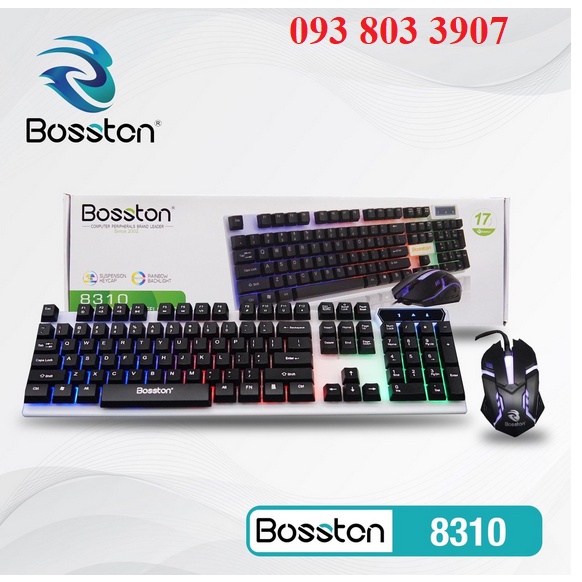 Combo Keyboard + Mouse BOSSTON 8310 Black LED Chính hãng - BÁN SỈ LINH KIỆN BẢN PHÍM GIÁ TỐT 2023