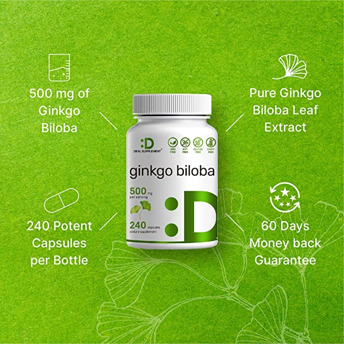 Deal Supplement Ginkgo Biloba 500mg - Viên uống bổ não, hỗ trợ trí nhớ và sự tập trung 240 viên