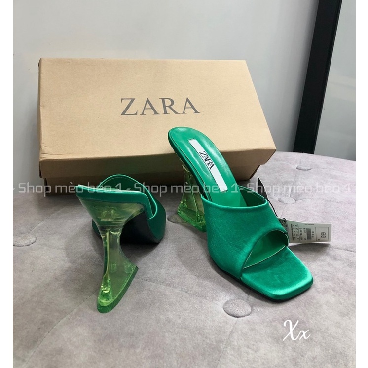 Guốc zara mica quai ngang gót loe xuất dư fullbox
