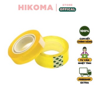 Băng dính văn phòng bản nhỏ 1cm cao cấp -  dày đại - lõi nhựa - Băng dính trong bản nhỏ - HIKOMA STORE