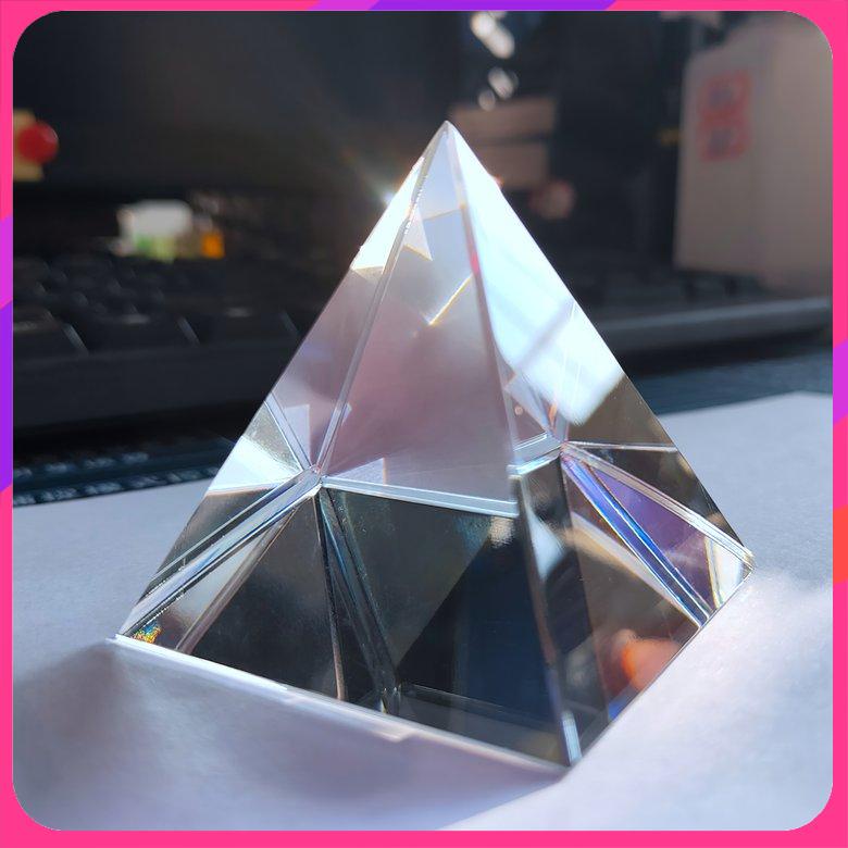 PK Crystal Pyramid Optical Glass Rainbow Prism Rectangular Polyhedral Pyramid