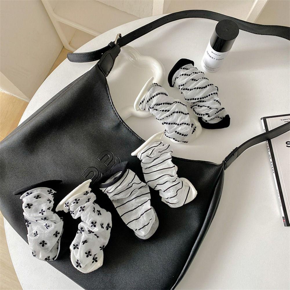 AROMA Vớ Lụa Thủy Tinh Siêu Mỏng Co Giãn In Họa Tiết Sọc Dễ Thương Dành Cho Nữ