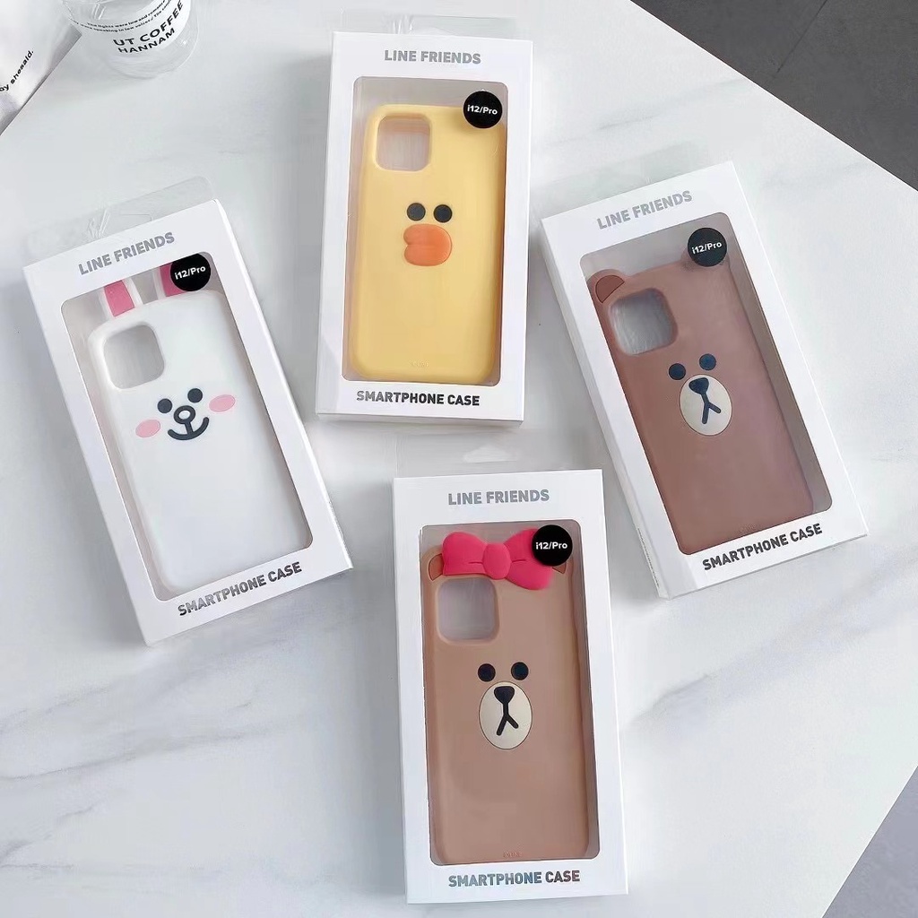LINE FRIENDS Ốp Điện Thoại Silicon Dẻo Hình Gấu Nâu Cony Sally 3D Cho iPhone 13 Pro Max 13 Pro 13 12 Pro Max 11 Pro Max