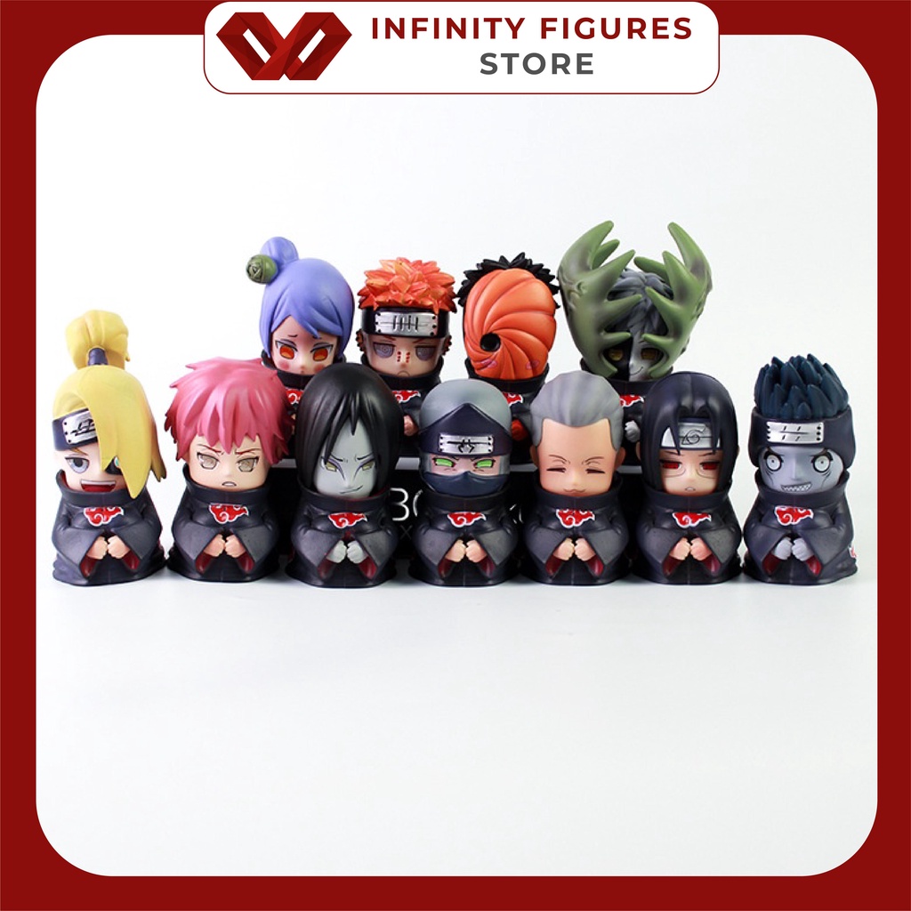 Mô hình chibi team AKATSUKI cực cute dễ thương, figure anime naruto để bàn decor trang trí pc cực đẹp, itachi, pain