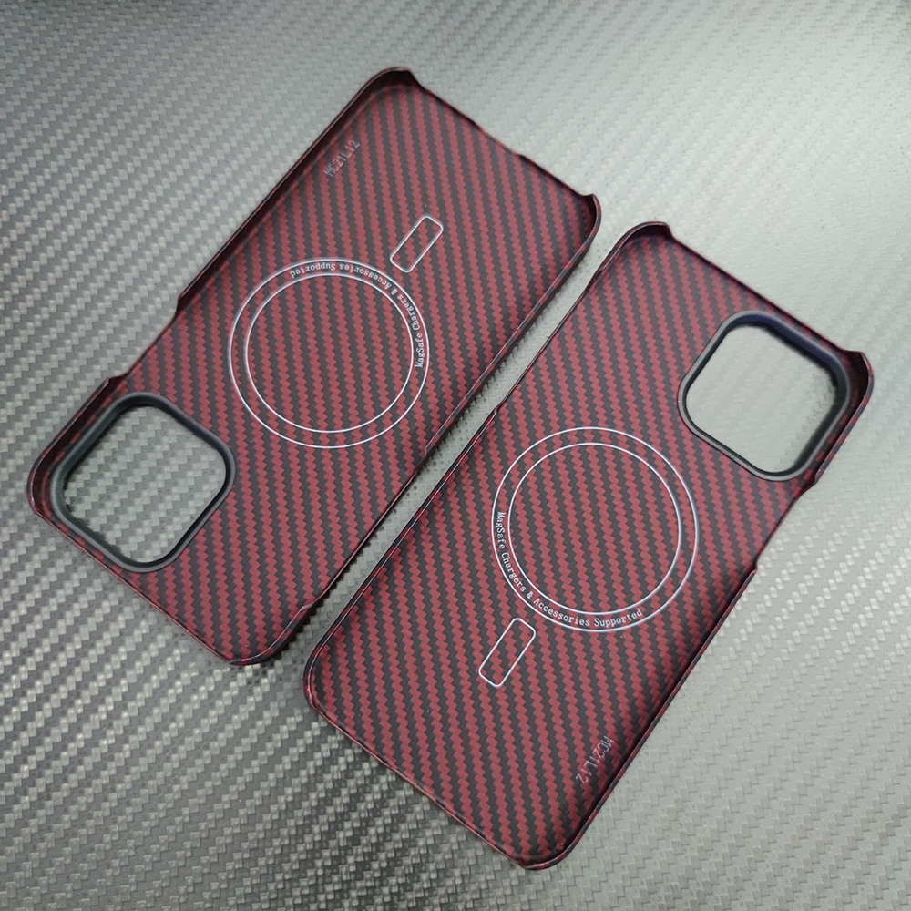 Ốp Điện Thoại Sợi carbon Từ Tính Siêu Mỏng Màu Xanh Dương Cho iPhone 14 13 pro max 14 pro13