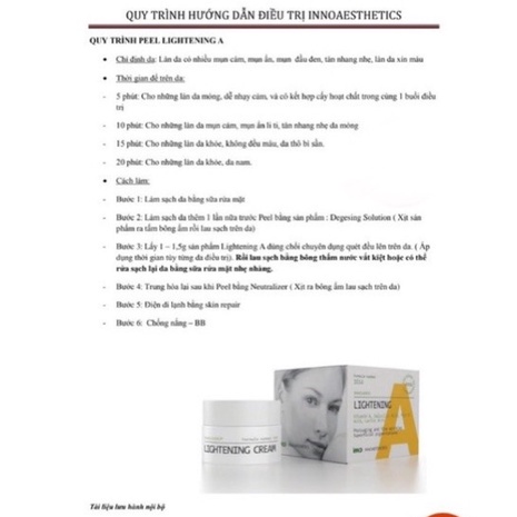 Kem Peel Hoạt Chất Vitamin A Inno-Exfo Lightening 3 ml 5 ml 10 ml