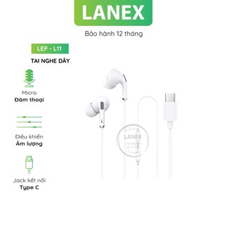 Tai Nghe Dây Lanex Lep - L11 Tpe Jack Type C Có Mic Có Logo Dài 1.2m (Không Sử Dụng Cho Sp Samsung)