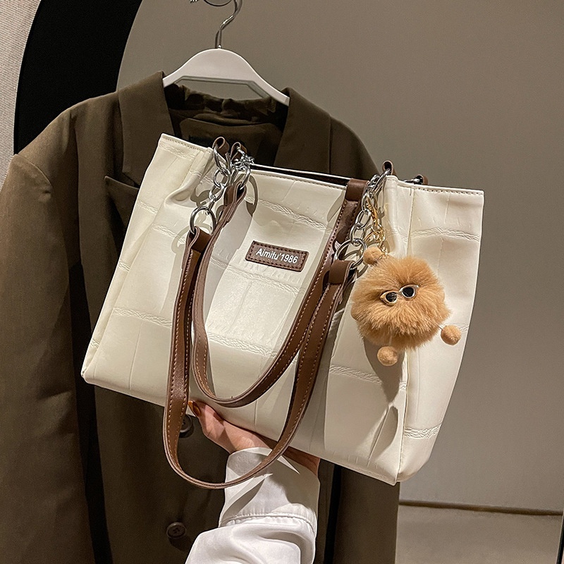 Ielgy Túi Đeo Vai Sức Chứa Lớn Họa Tiết Đá Tương Phản Đơn Giản Dễ Phối Đồ Cho Nữ