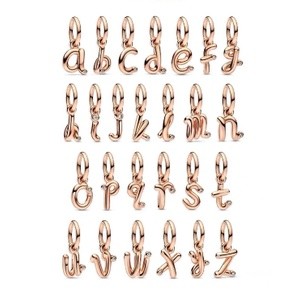 Mặt dây chuyền chữ viết tay mạ vàng hồng 14k pandora