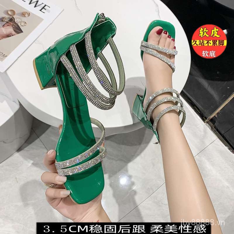 Giày Cao Gót Đế Dày Đính Đá Thời Trang Phong Cách Mới 2023
