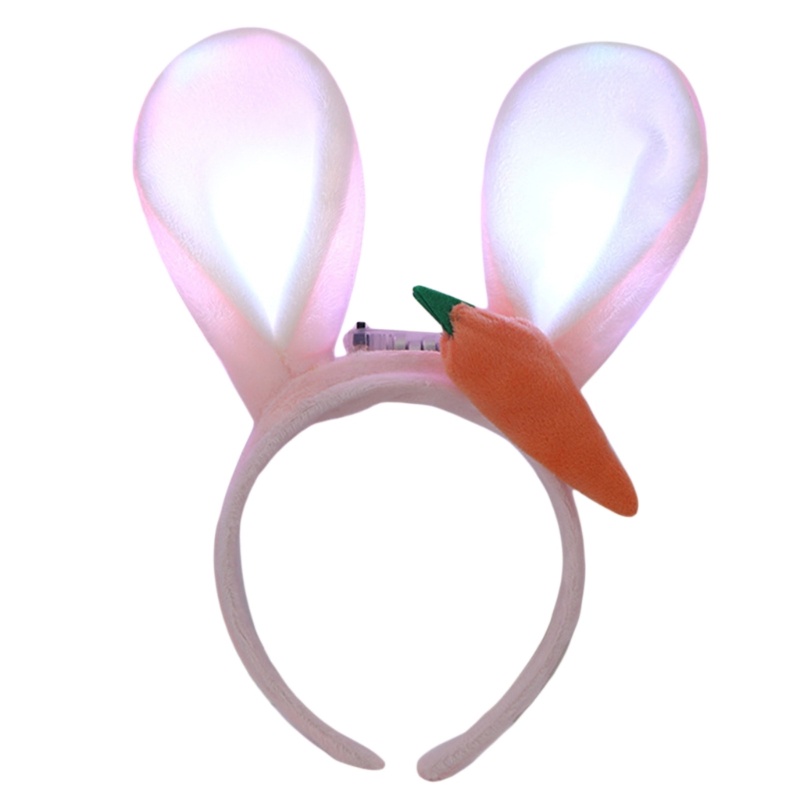 Flgo Băng Đô Tai Thỏ Có Đèn LED Dễ Thương Cho Nữ