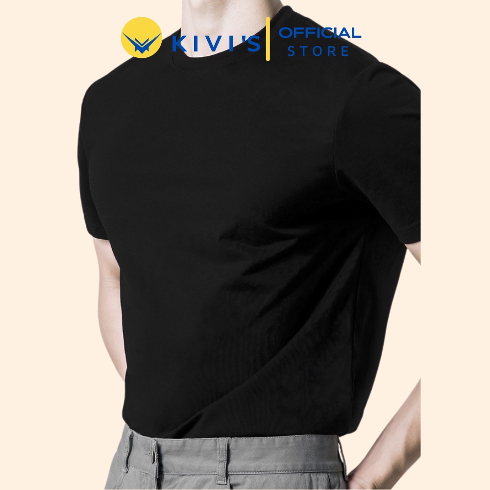 Áo Thun Trơn Cotton 100% 4 Chiều Áo Phông Trơn Màu Trắng Đen Cà phê Vàng Unisex Form Rộng  KIVI'S
