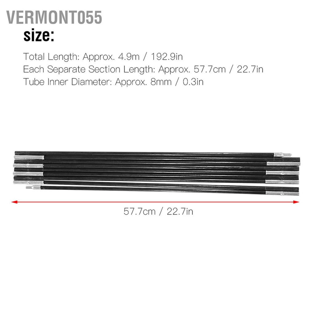 Có thể bán buôn Lều cắm trại bằng sợi thủy tinh 4 9M Thanh cực hỗ trợ ngoài trời Bộ khung mái hiên Vermont055 Hàng giao ngay