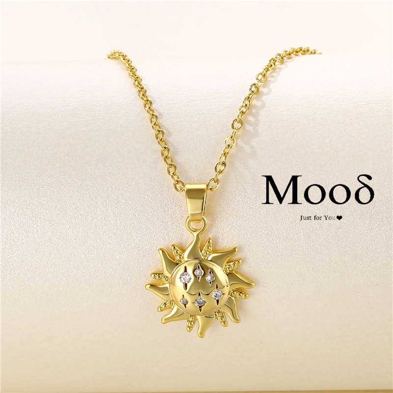 Vòng cổ Mạ Vàng 18K Mặt Trời Phong Cách Hip Hop Cho Nam Và Nữ