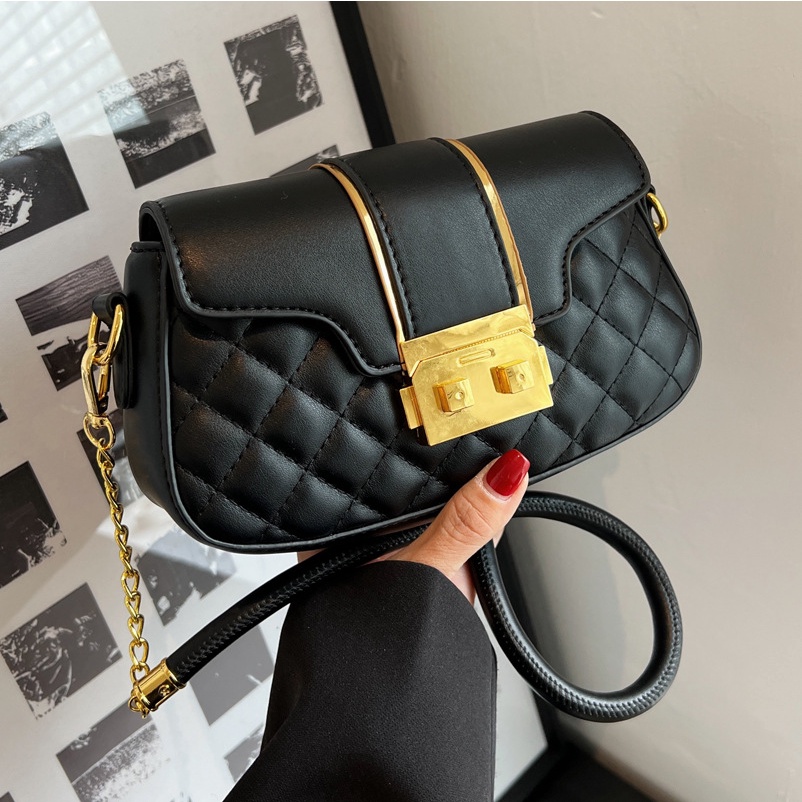 Túi xách nữ Quảng Châu đeo vai, đeo chéo khóa bấm phong cách trẻ trung