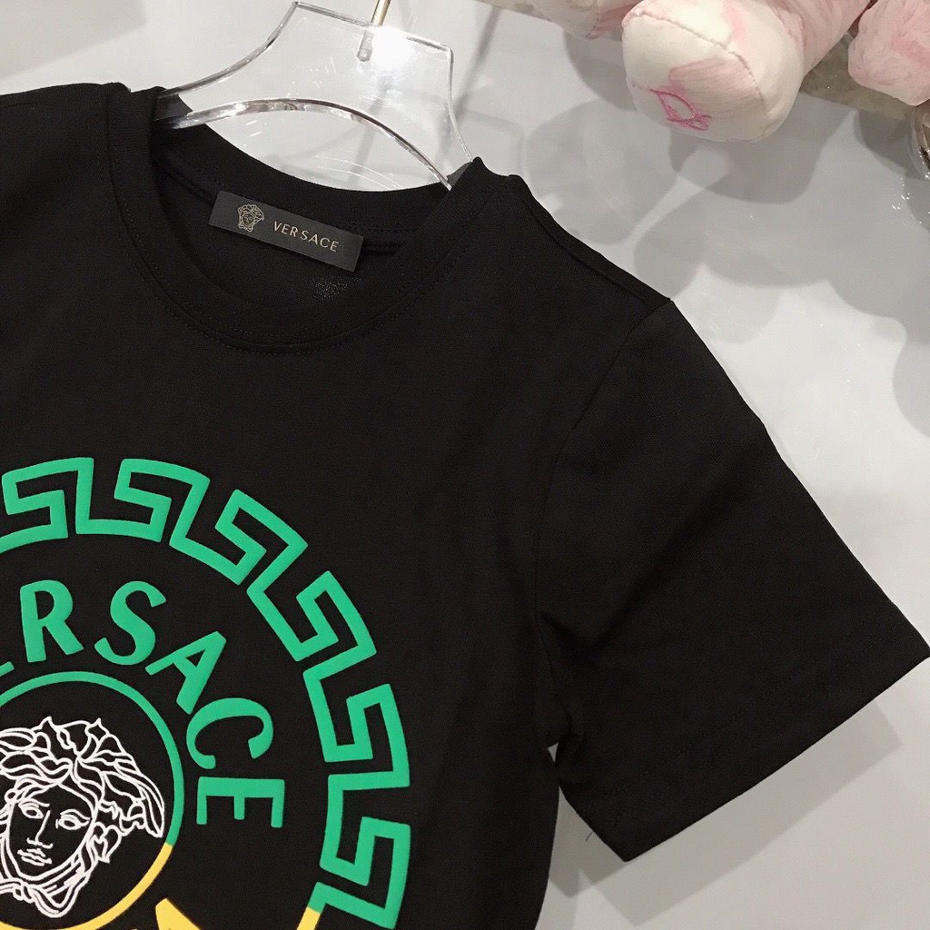 Không Có Nhãn Hiệu Trên Quần Áo1 Áo Thun Tay Ngắn In Hình Versace_Kid Chất Liệu Cotton Thời Trang Mùa Hè Cho Bé 1-12 Tuổi