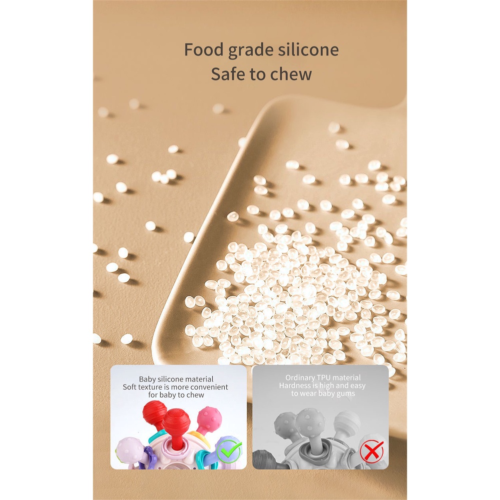 Đồ Chơi Dây Kéo Bằng Silicone Giáo Dục Sớm Cho Bé