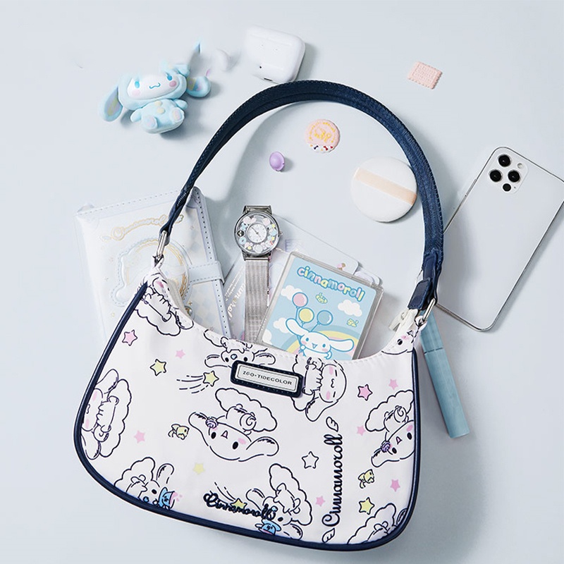 SANRIO Túi Đeo Vai Nylon Họa Tiết Hoạt Hình Kuromi My Melody Dễ Thương