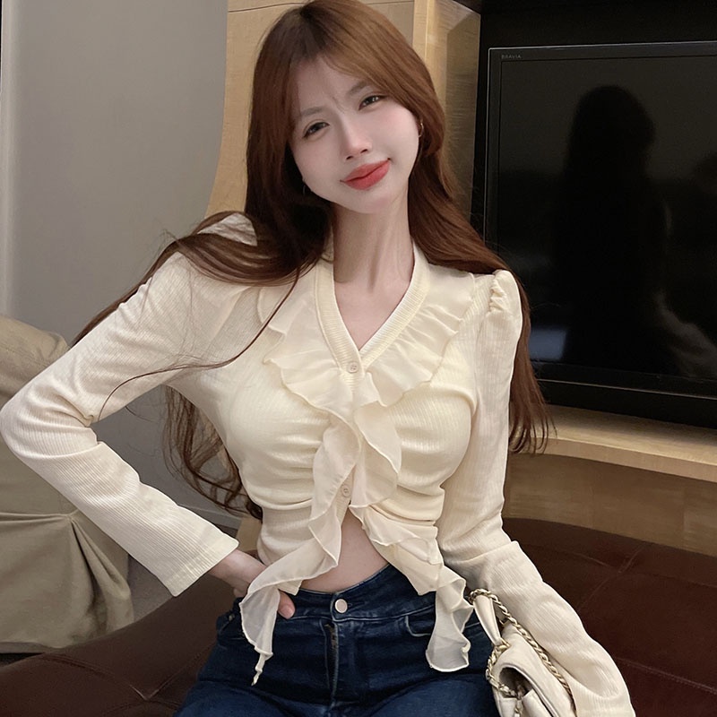 Áo Thun Lửng Tay Dài Thời Trang Dành Cho Nữ