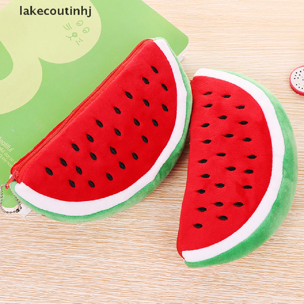 Lakecou Túi Đựng Bút Hình Dưa Hấu Nhồi Bông Sáng Tạo
