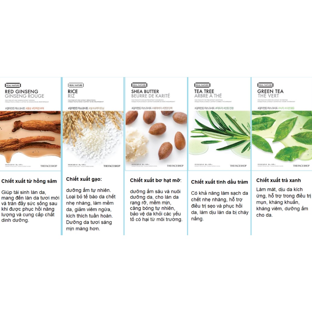 Mặt Nạ THEFACESHOP Mask Real Nature 20g