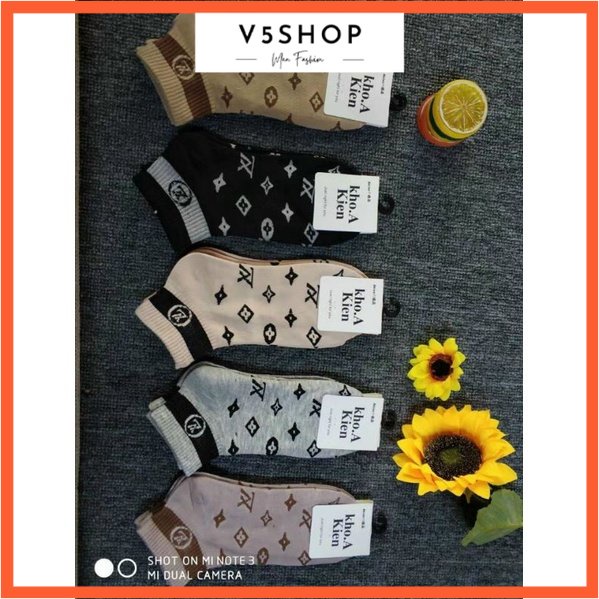 Set 5 Đôi Tất nữ cổ thấp, vớ nữ cổ ngắn cotton LV nhiều màu TN64
