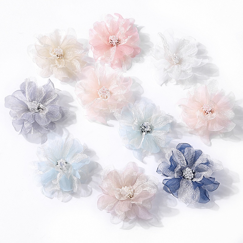 1 Nhánh Hoa Nhân Tạo Nhiều Lớp Bằng Vải Organza Nhân Tạo 8CM Dành Cho Trang Trí Nhà Cửa / Tiệc Cưới DIY