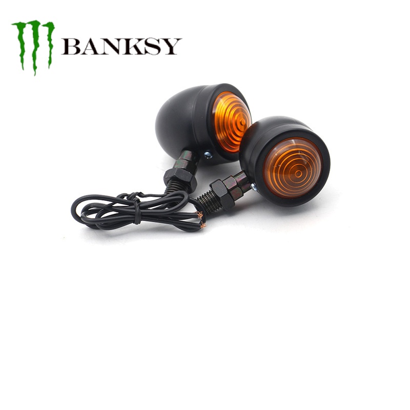 Đèn Xi Nhan Bằng Kim Loại Kiểu Retro Chuyên Dùng Cho Xe Mô Tô