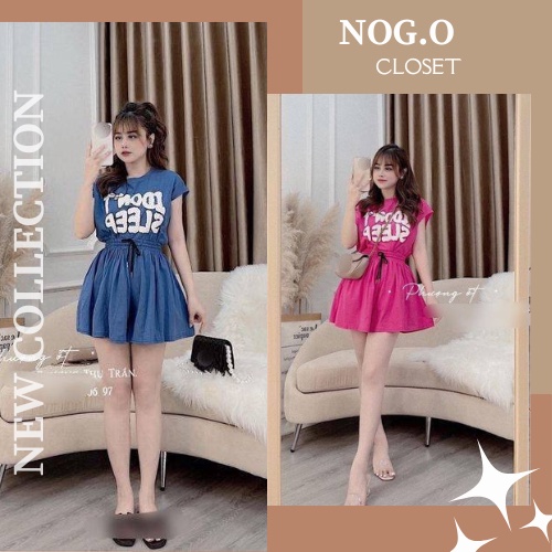 SET QUẦN ÁO NỮ CHẤT COTTON, QUẦN DÁNG XÒE HỌA TIẾT I DONT SLEEP