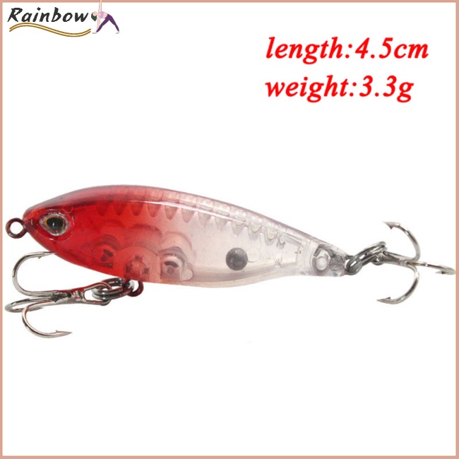 Mồi Câu Cá Mini 4.5cm / 3.3g Dạng Nổi Kèm Hạt Nhựa Cứng