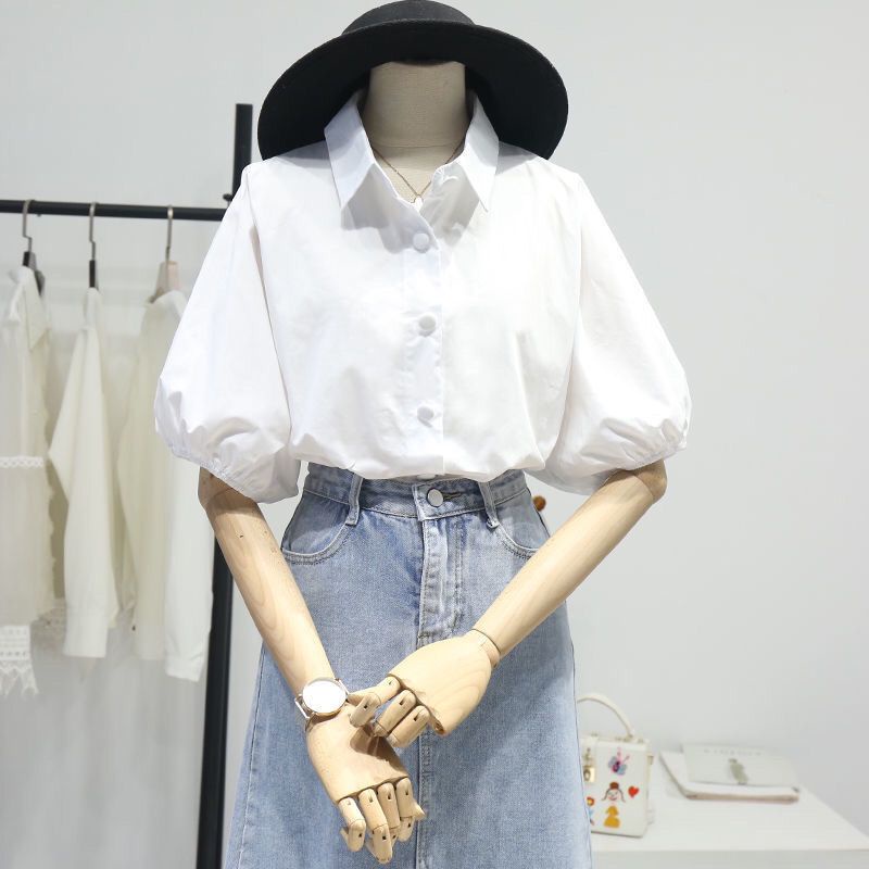 Áo Sơ Mi Voan Ngắn Tay Dáng Rộng Thời Trang Hàn Quốc Dành Cho Nữ