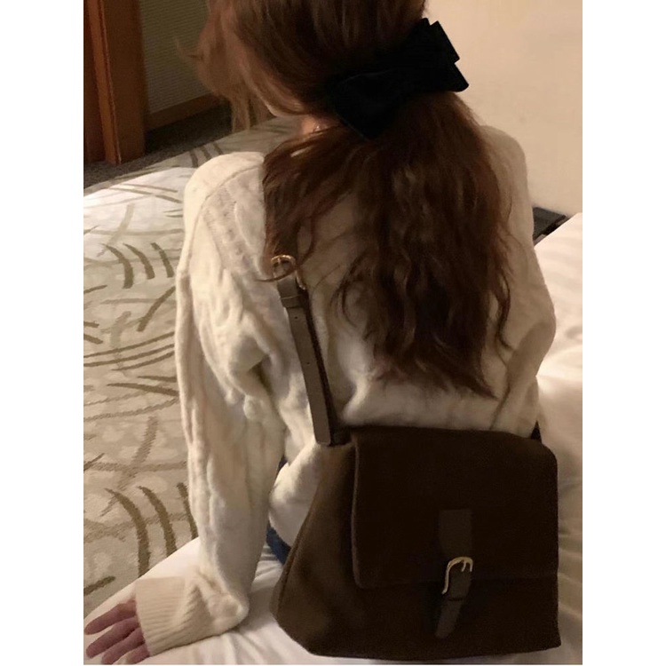 Túi Xách Da Lộn Đeo Vai Phong Cách Hàn Quốc Thời Trang Thu Đông Mới Cho Nữ