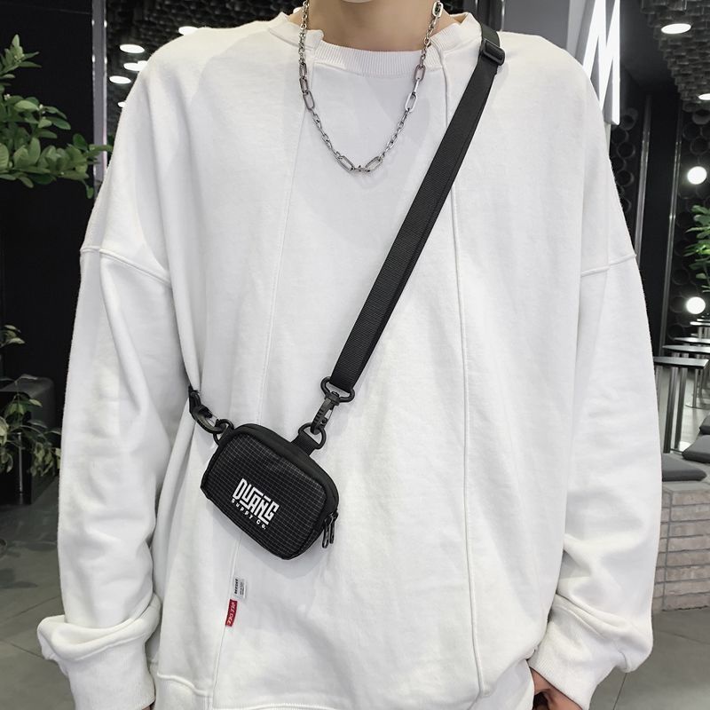 Túi Đeo Chéo Mini Đựng Tai Nghe / Tiền Xu Phong Cách Hip Hop Thời Trang Cho Nam