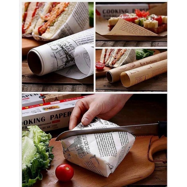 Giấy nến báo Baking PaPer lót xửng hấp, nồi chiên không dầu 30cm x10m. ĐTBX