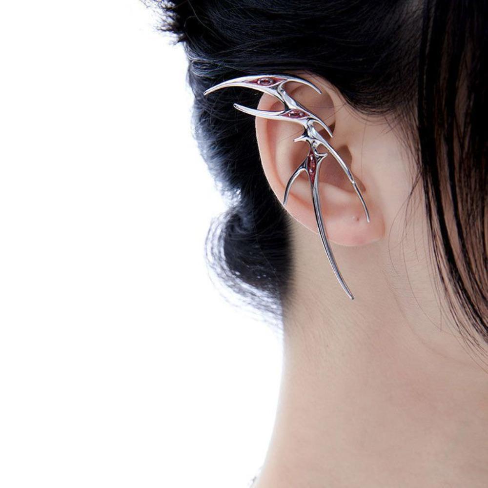 Bông Tai Dạng Kẹp Hình Học Họa Tiết Bướm Phong Cách Punk Cho Nữ WMES15H