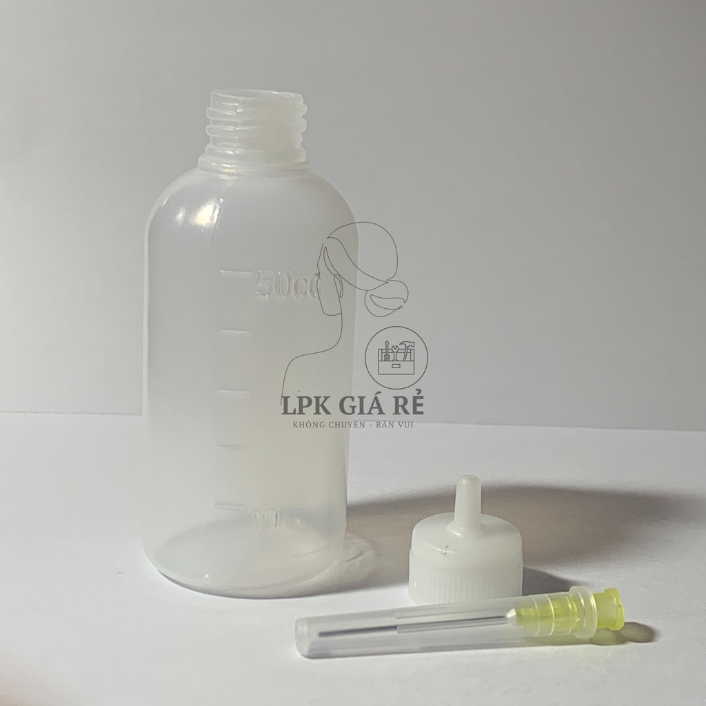 Lọ nhựa đựng dung dịch,nước tách,cồn có đầu kim rời(50cc)