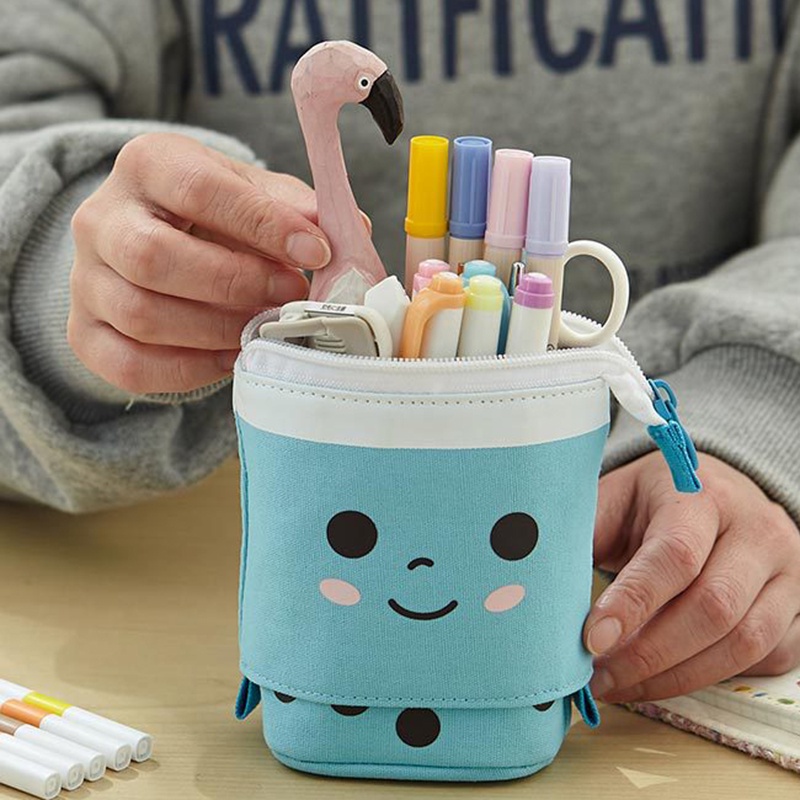 1 Bộ Túi Đựng Bút Hình Ly Trà Sữa Boba Dễ Thương JP5