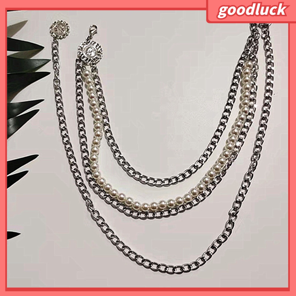 |Đồ Chơi GODK GODK Độc Đáo| Dây Thắt Lưng Nhiều Lớp Đính Ngọc Trai Nhân Tạo Đơn Giản Phong Cách Vintage Cho Nữ