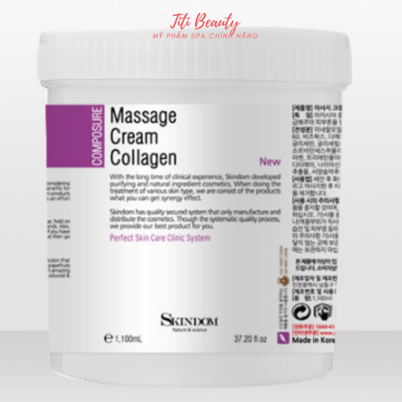 Kem Massage Collagen Skindom hũ 1100ml chống lão hóa da trẻ hóa săn chắc da giảm nhăn sáng mịn da