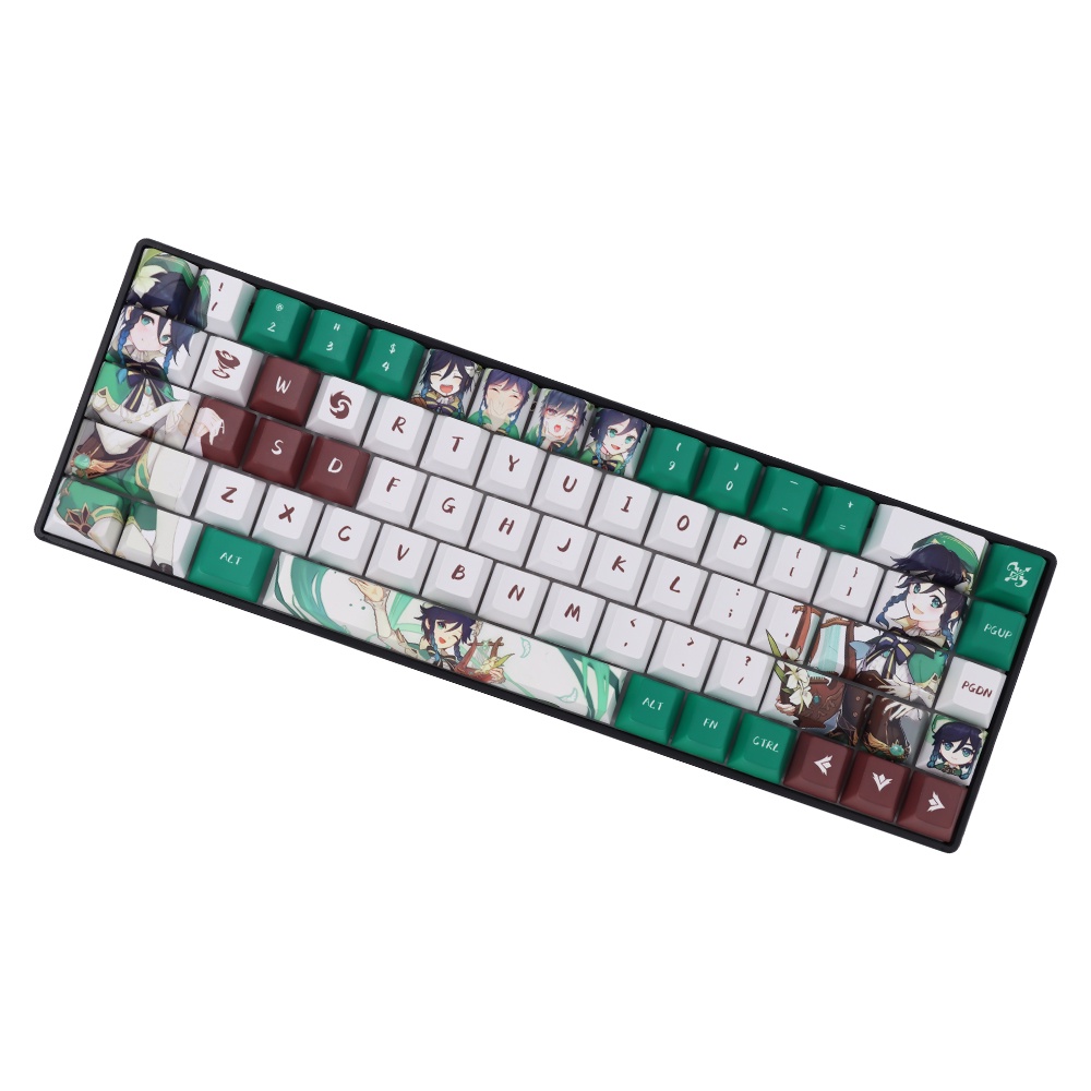 Genshin Impact Venti Keycaps 136 Keys Cherry Profile PBT Sublimation Nút Bàn Phím 136 Phím Bằng PBT Cho MX Swith
