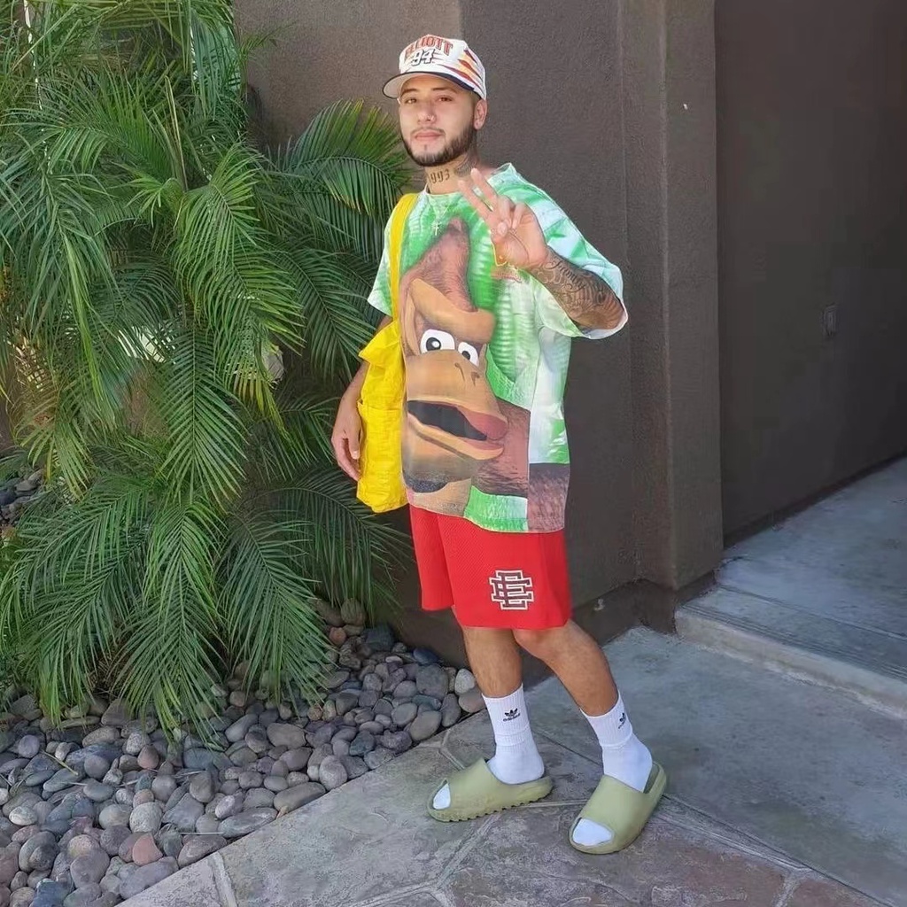 Eric Emanuel EE Quần Short Thể Thao Phối Lưới Thoáng Khí Phong Cách NEW YORK CITY SKYLINE 2023 Cho Nam