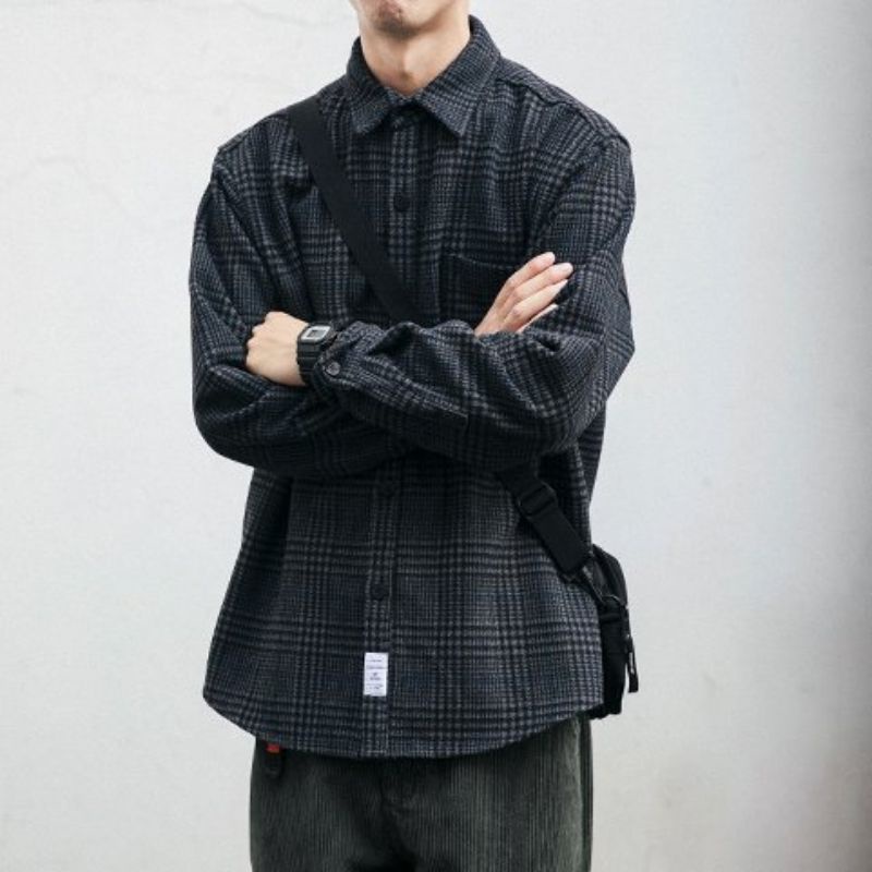 Áo Flannel shirt, caro kẻ sọc , vải nỉ dày, màu xanh, xám chuột, áo sơ mi flannel nam, nữ, unisex