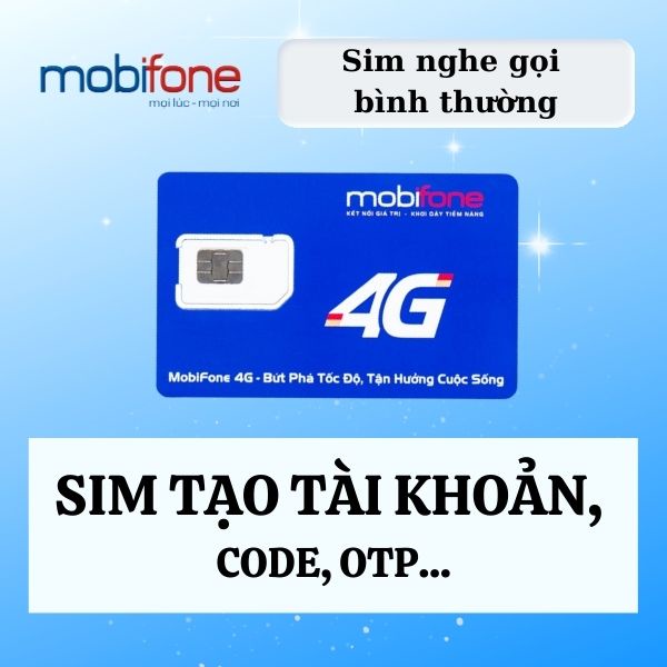Sim MOBIFONE Siêu rẻ - Nghe Gọi - Tạo Tài Khoản Tài Khoản Chính 0đ