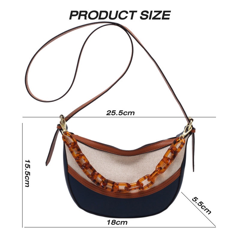 AlphaZ Túi Kẹp Nách Dây Xích Acrylic Thiết Kế Hàn Quốc Màu Tương Phản Sức Chứa Lớn Thời Trang Thường Ngày