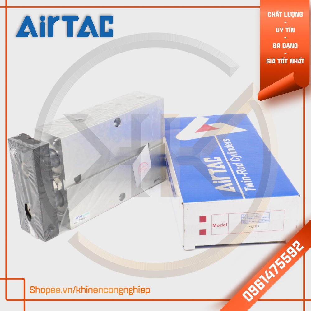 Xi Lanh Khí Nén Dẫn Hướng 2 Ty AirTAC TN32 x 10S,20S, 25S, 30S, 40S, 50S, 60S, 70S, 150S