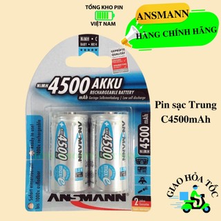Pin sạc trung c 4500mah chính hãng ansmann - vỉ 2 viên