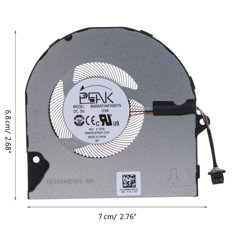 Quạt Tản Nhiệt 4-pin Ít Ồn Tiện Dụng Cho Laptop Inspiron 5410 5415 5510 5515 7415 0KRK6P